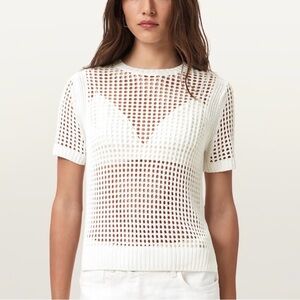 AllSaints Chalk White Paloma Tee Short Sleeve Top S